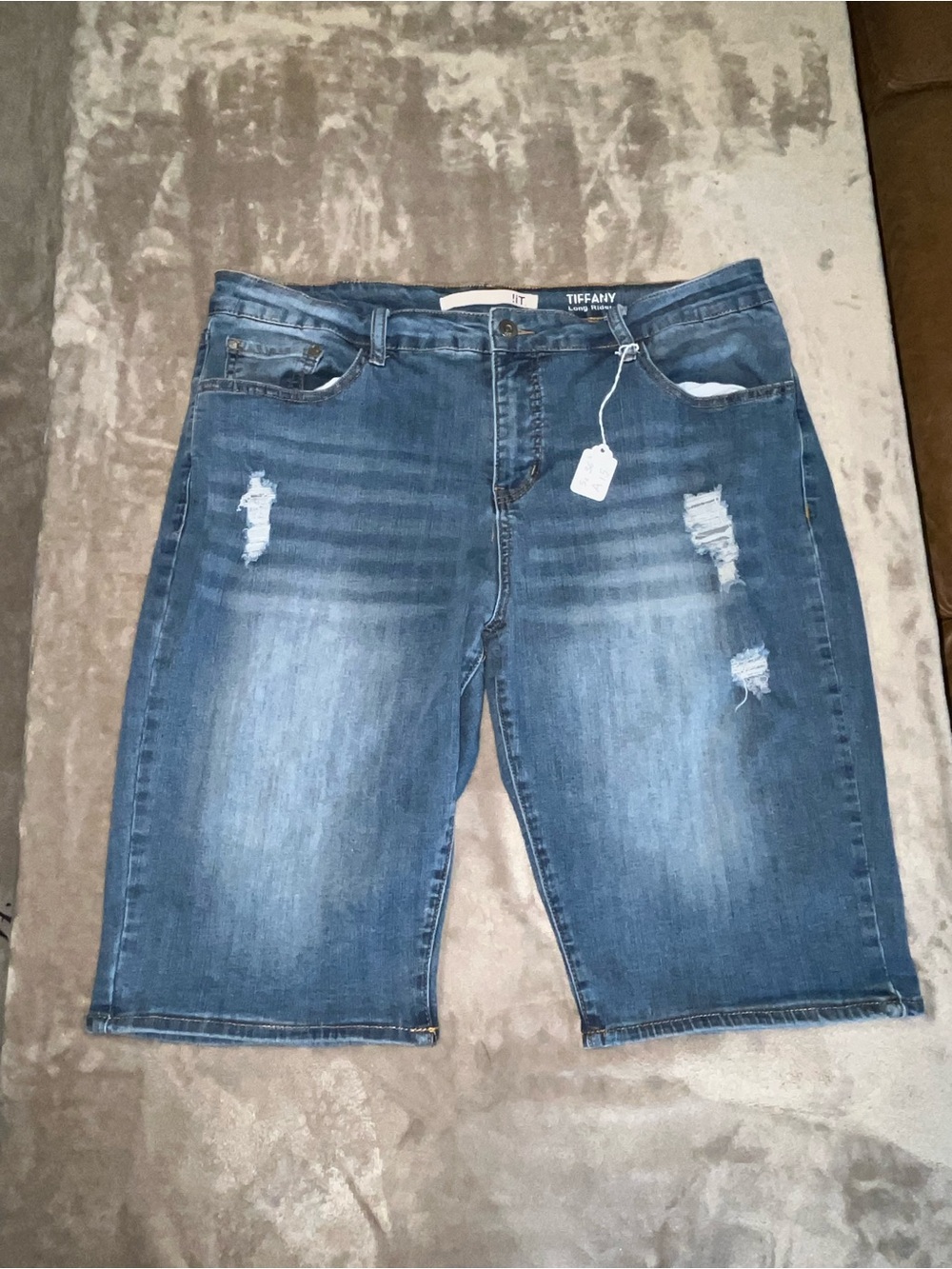 Tiffany & Co.  Blue Distressed Denim Jean Shorts size 36